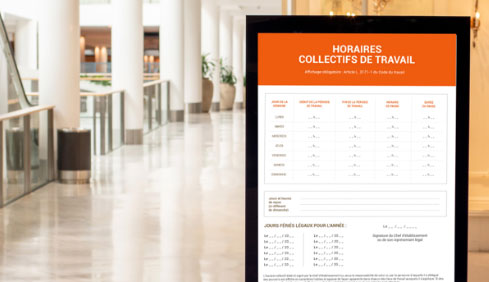 affichage horaires obligatoires en entreprise